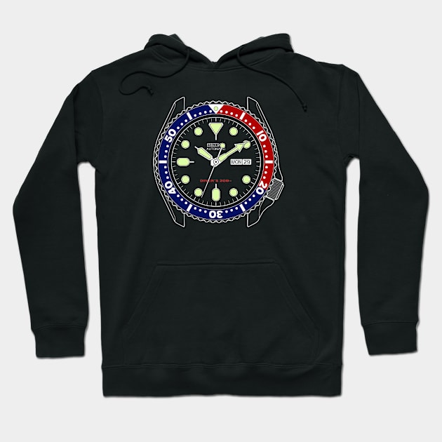 SEIKO SKX 009 Hoodie by HSDESIGNS